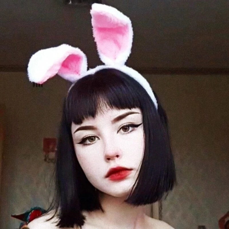 Orecchie di coniglio soffici carine fasce per capelli per donna Halloween pasqua Anime Cosplay fascia per capelli copricapo accessori per capelli coniglietto femminile 2021