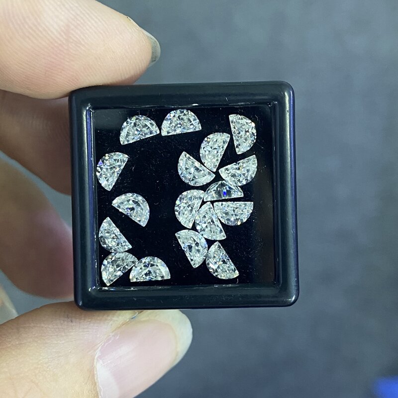 Meisidian свободный драгоценный камень 5x3 мм полулунная огранка D VVS1 Муассанит алмазное изображение за карат