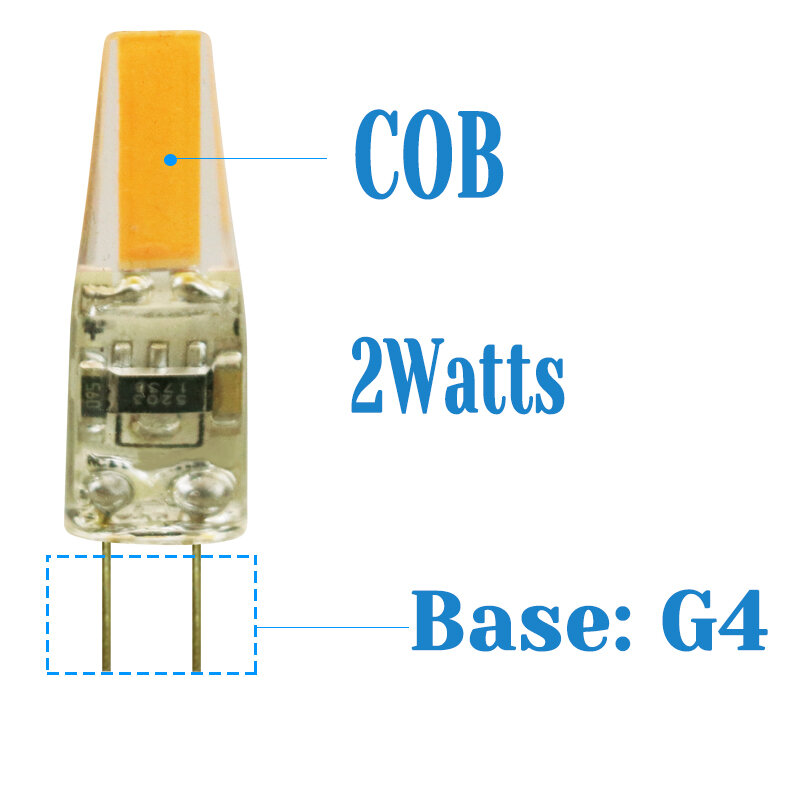 Paquete de 8 bombillas LED G4 Base bi-pin 1,5 W (equivalente a bombilla halógena de 20W) AC12V/220V blanco cálido 2700K/blanco frío 6500K