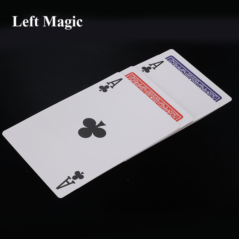 La grande carta A quattro colori cambia i trucchi magici un cambio alla carta bianca Magic Stage Magic Close Up Classic Magic Gimmick giocattoli del mago
