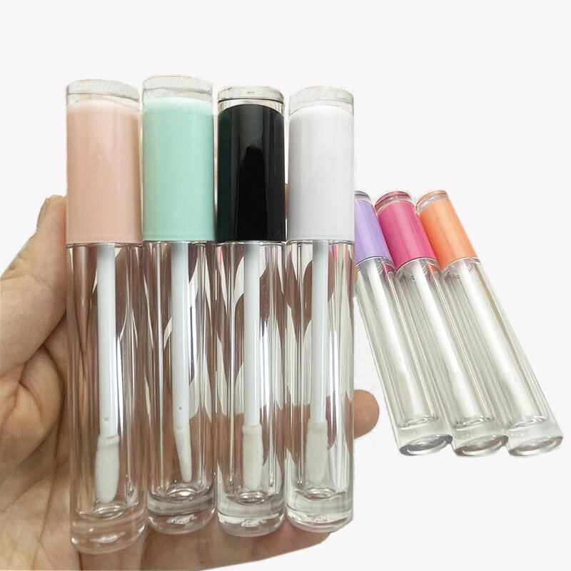 Vazio Lip Gloss Tubes, Lip Glaze Garrafa, Impermeável, Transparente, DIY, Lip Balm, Cosméticos Embalagem Recipientes, Atacado, 5ml