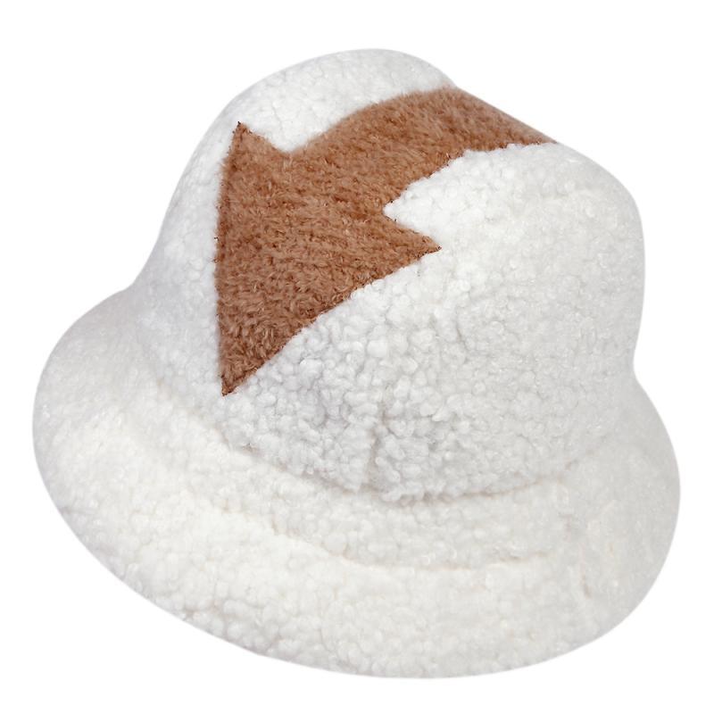 Cordeiro lã balde chapéu para homens e mulheres, bonés de pesca, peles artificiais, seta símbolo, Flat Top chapéus, maré, quente, inverno, appa
