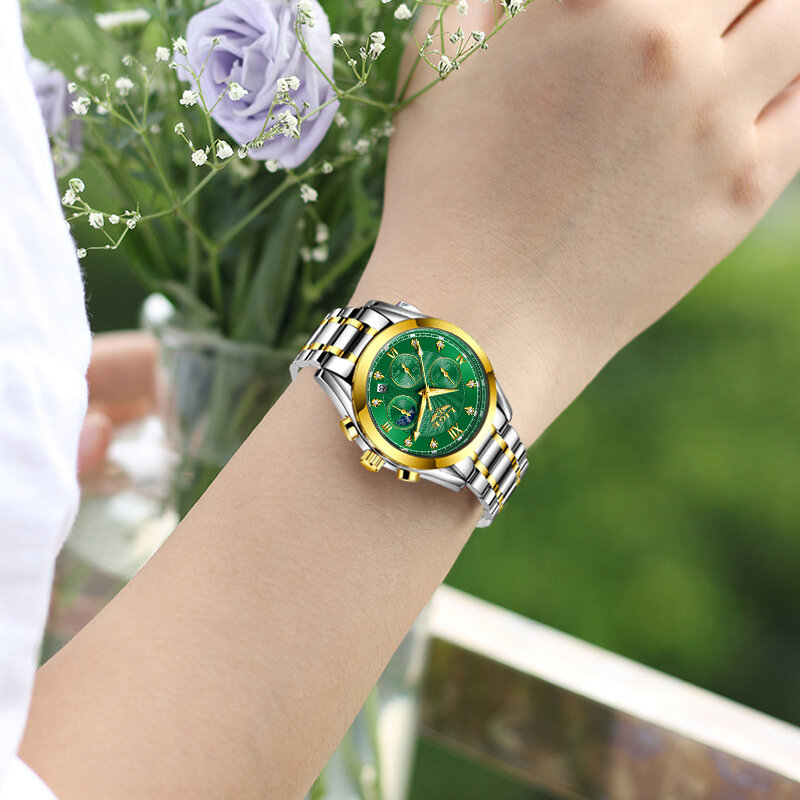 Nowy LIGE złoty zegarek damski biznes kwarcowy zegarek Top damski luksusowy zegarek damski dziewczyny zegar Relogio Feminin 2020 + Box