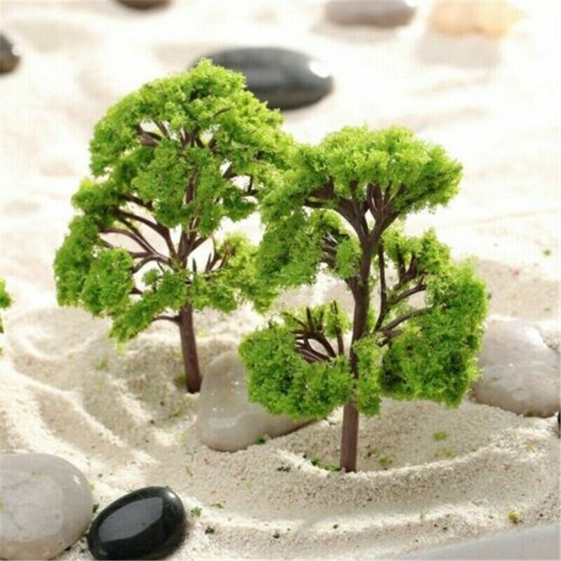 Modelo de árboles de 7/9cm para jardín, tren de juego de guerra, ferrocarril, paisaje arquitectónico, diseño de plástico, árbol en miniatura Artificial, 10 unidades