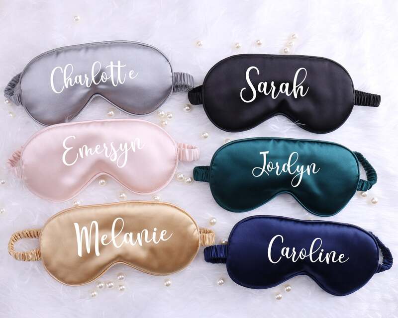 Personalized Satin Sleeping Mask Your Custom Name Bachelorette Hen Party Favors Bridesmaid Birthday Sleepover Customized Gifts