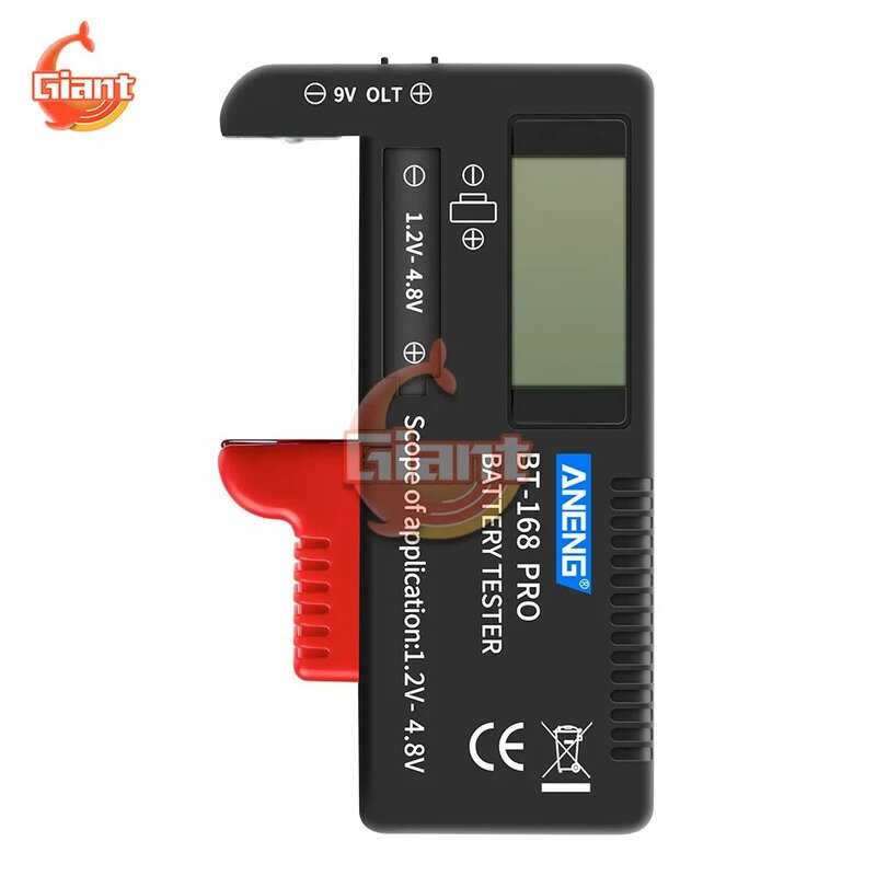 Il Tester della batteria del Display digitale BT168 Pro può misurare il rilevatore di capacità delle batterie 18650 strumento del misuratore di tensione del Tester della batteria 9V 1.5V