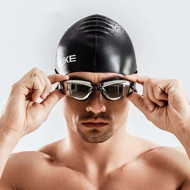 Calções de natação impermeáveis para homens, equipamento de natação de competição, óculos de proteção com tampa de orelha, baú, cuecas, meia calça, 2022