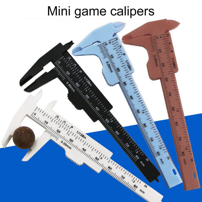 1 PCS Vernier Caliper Double Scale 0-80mm Plastic Caliper Measurement Tools Student Mini Tool Rulers Portable Home Appliances