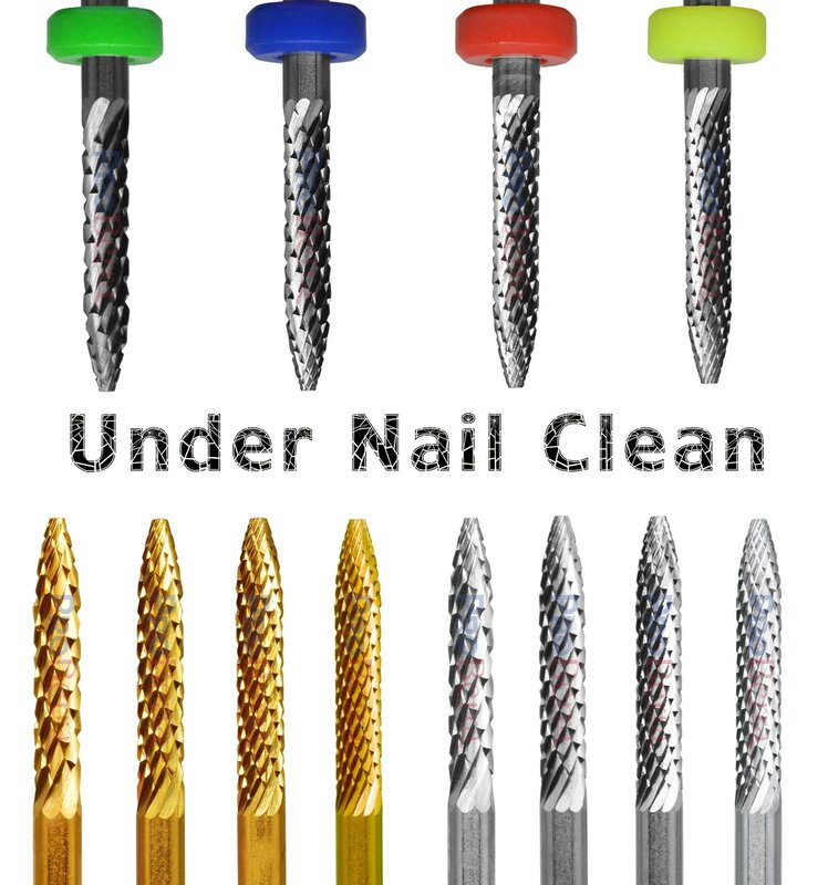 NAILTOOLS Under Nail clean drill needle acciaio al tungsteno arbide cuticola clean fresa per pedicure