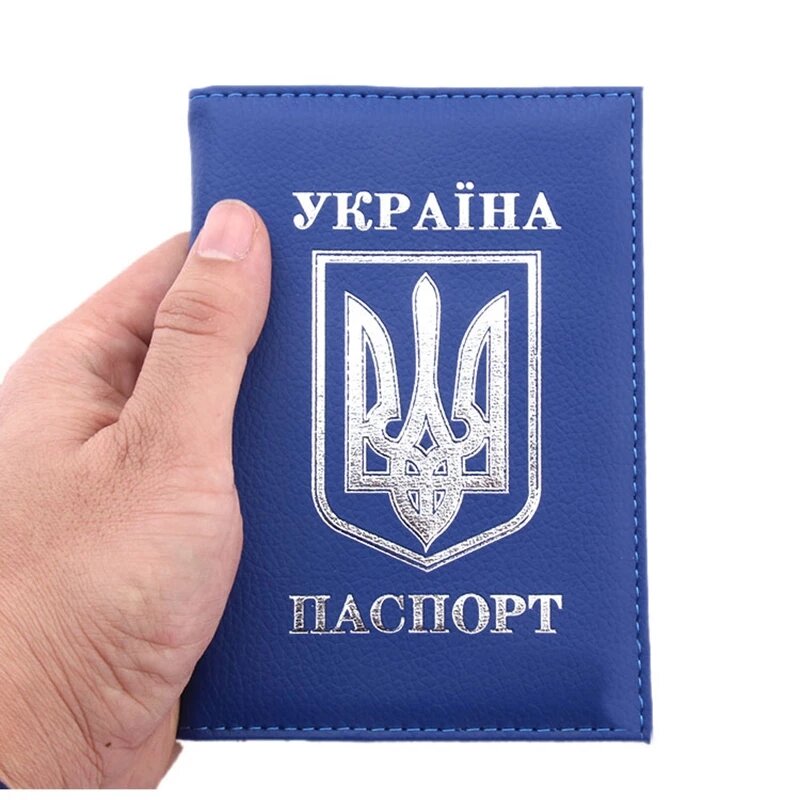 Funda de pasaporte nacional de Ucrania, soporte de pasaporte de viaje de cuero PU, tarjetero de crédito de Ucrania, soporte de pasaporte de alta calidad