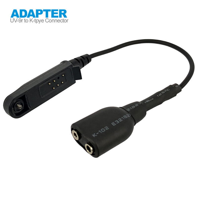 Baofeng-Cable adaptador para walkie-talkie UV-9R, adecuado para K 2 pin, UV-5R, micrófono accesorio, BF-888s
