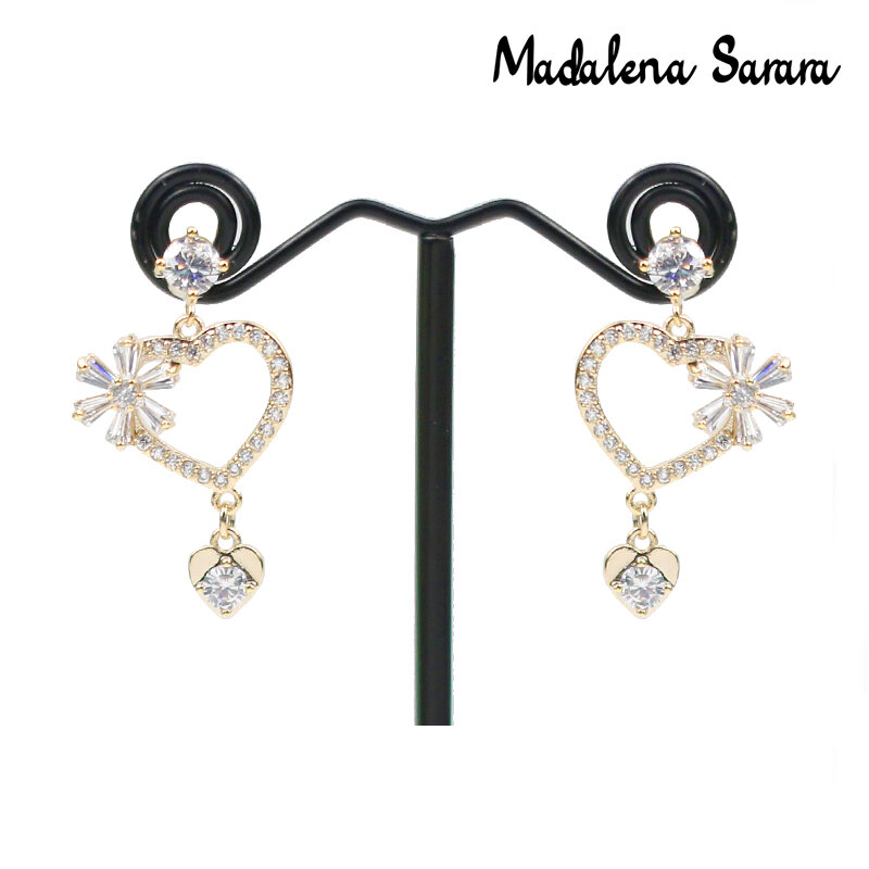 MADALENA SARARA AAA Cubic Zircon Inlaid Pave Setting Crystal High Polished Women Drop Earrings Simple Style MD-0065855