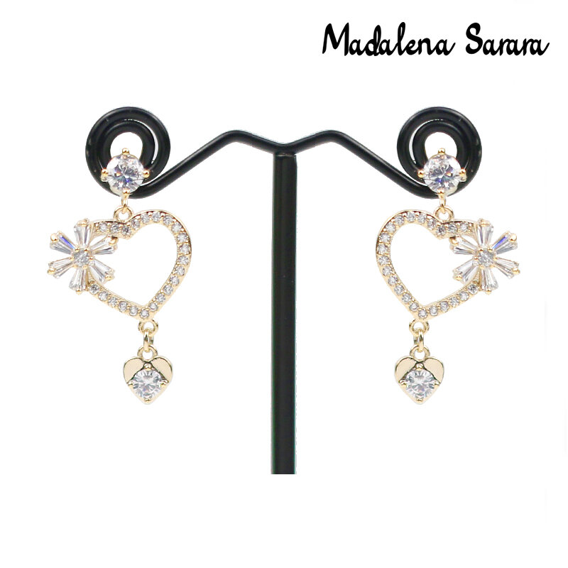 Madalena sarara aaa zircão cúbico incrustado pave definir cristal alta polido brincos femininos estilo simples MD-0065855