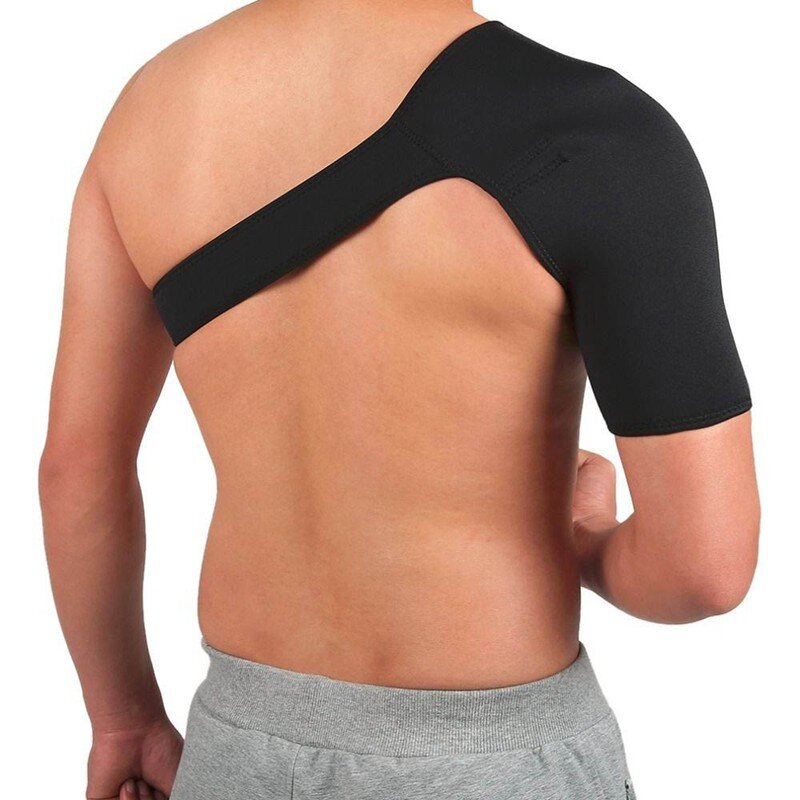 NEW-Shoulder Support Brace Back Guard Strap Wrap Belt Band Pads Single Shoulder Adjustable Breathable Sports Care Guard Protect