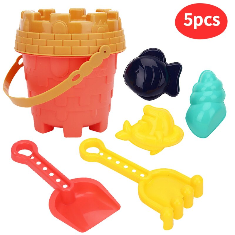Brinquedos de praia para areia 6 pçs brinquedos do bebê balde escavando pá de areia jogar sandpit brinquedos de verão ao ar livre para meninos e meninas presente