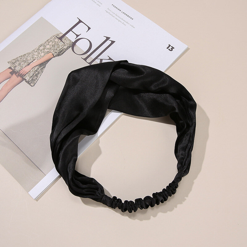 Turbante accessorio per avvolgere i capelli con testa attorcigliata elastica in seta di gelso 100% 19MM per donna