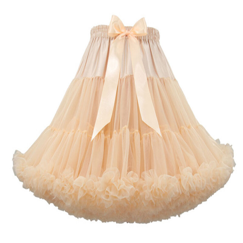 Women's 50s Vintage Crinoline Lolita Cosplay Petticoat Knee Length Puffy Tutu Skirt Princess Ballet Dance Pettiskirts Underskirt