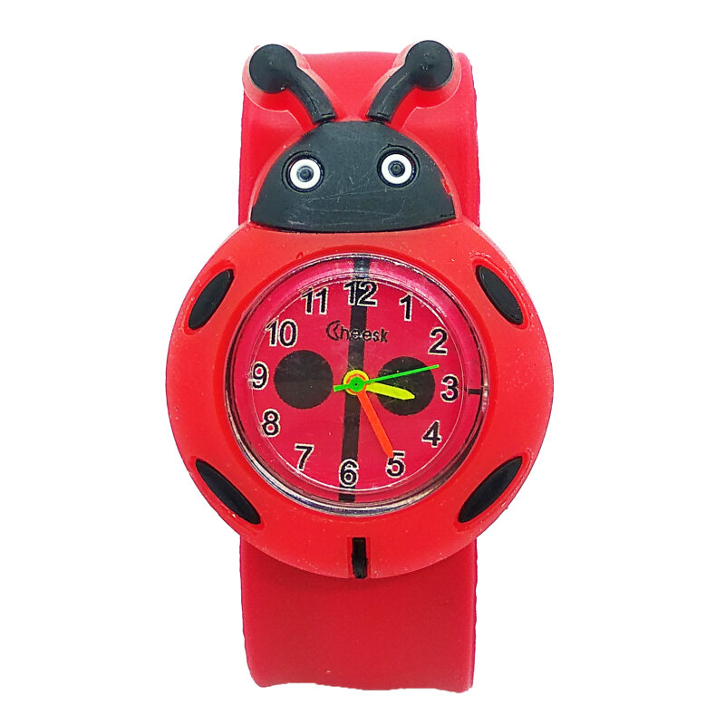 Good Quality Cartoon Bee Ladybug Slap Watch Children Sports Quartz Wristwatch Baby Girl Gift Students Clock Kids Watches Relogio
