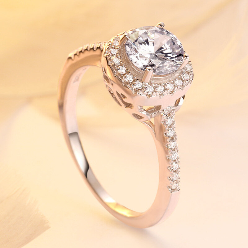 Forefinger-خاتم خطوبة من الفضة الإسترليني عيار 925 بتصميم الزفاف ، خاتم خطوبة بتصميم ريترو للنساء
