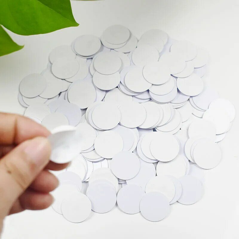 100pcs/Lot 13.56Mhz Gen1 UID changeable 1k s50 Adhesive Sticker Round Coin Card Rewritable Copy Clone Proximity Card