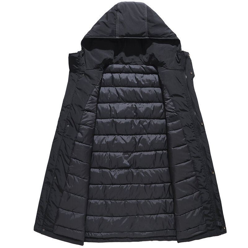 Chaqueta con capucha para hombre, Parka gruesa y cálida, abrigos largos de alta calidad, 9XL talla grande, Invierno