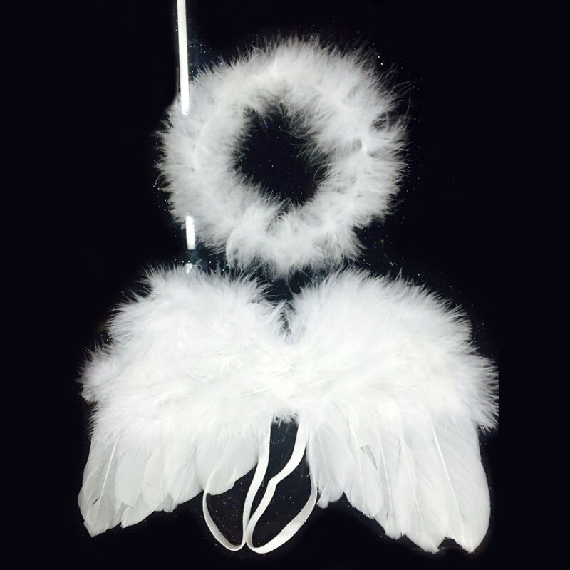 아기 천사 날개 머리띠, 신생아 사진 소품 세트, 사진 의상, 97BD