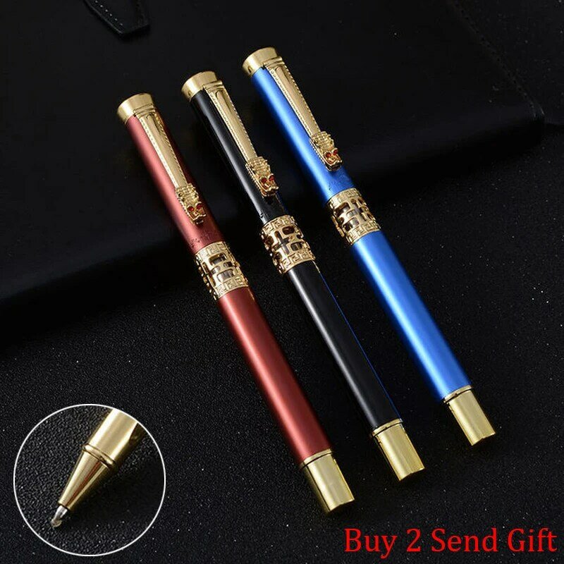 High Quality Full Metal Dragon Crystal Roller Ballpoint Pen Office Business Men Signature Writing Pen Buy 2 Send Gift