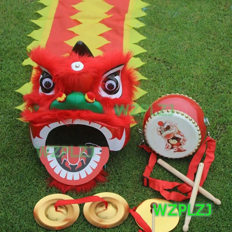 3-12 idade leão dança traje dos desenhos animados tambor gong criança adereços festa desempenho esporte ao ar livre natal palco mascote china