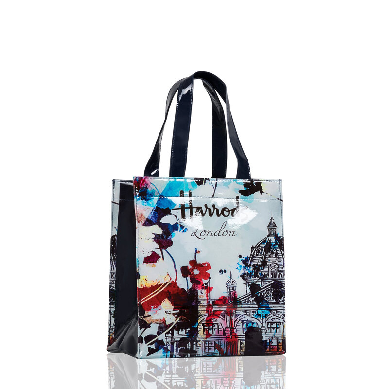 Bolsa geléia para mulheres, sacola de compras de PVC impermeável reutilizável, sacola ecológica flor amigável, estilo simples de moda