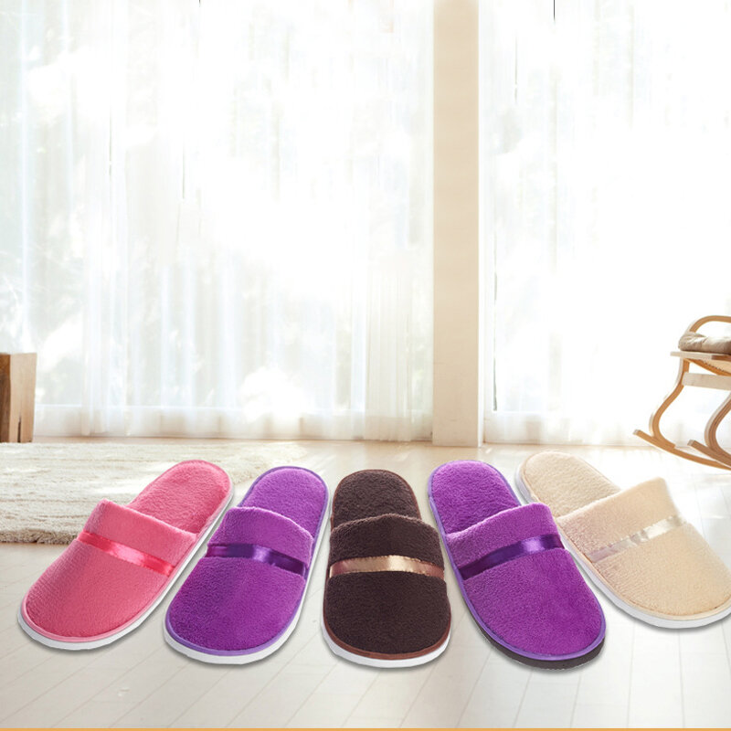 2019 nuevas zapatillas de viaje simples unisex para hotel spa para hombre zapatillas desechables portátiles para casa de huéspedes zapatillas de tela interior de algodón