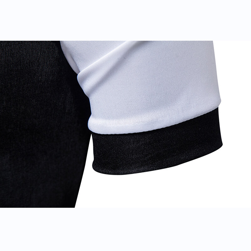 Nowy modny nadruk koszulka Polo męska w paski letnia odzież codzienna z krótkim rękawem