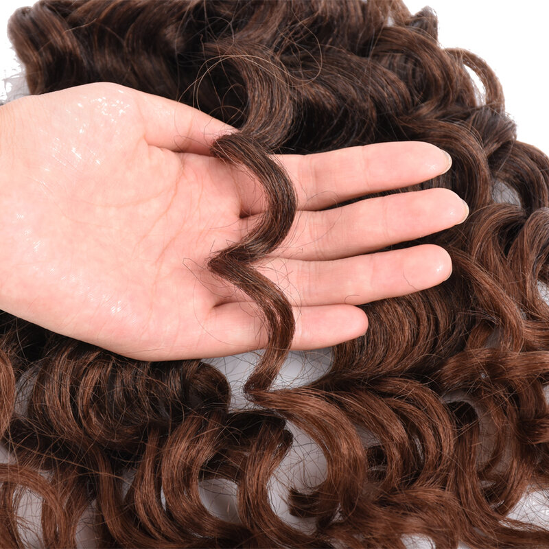 Вязаные волосы, 18 дюймов, глубокая волна, волнистые, розовые, Гавайские, афро кудри, для женщин, синтетические, для плетения кос