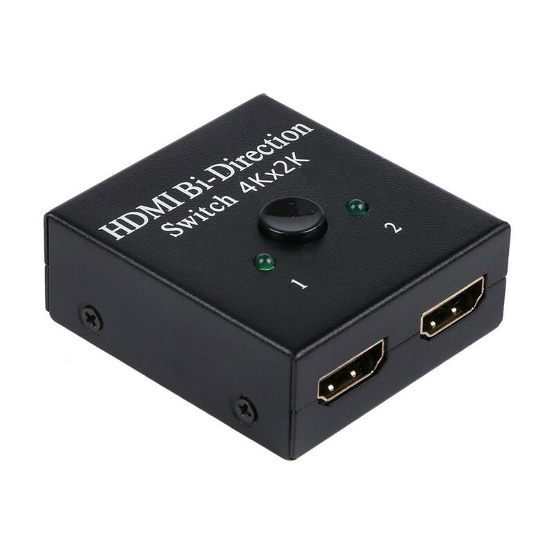 2-Port HDMI Bi-directional Switch 2x1 Switcher 1x2 Splitter Selector 3D Supports HDTV, Blu-ray player, smart TV box, etc GT