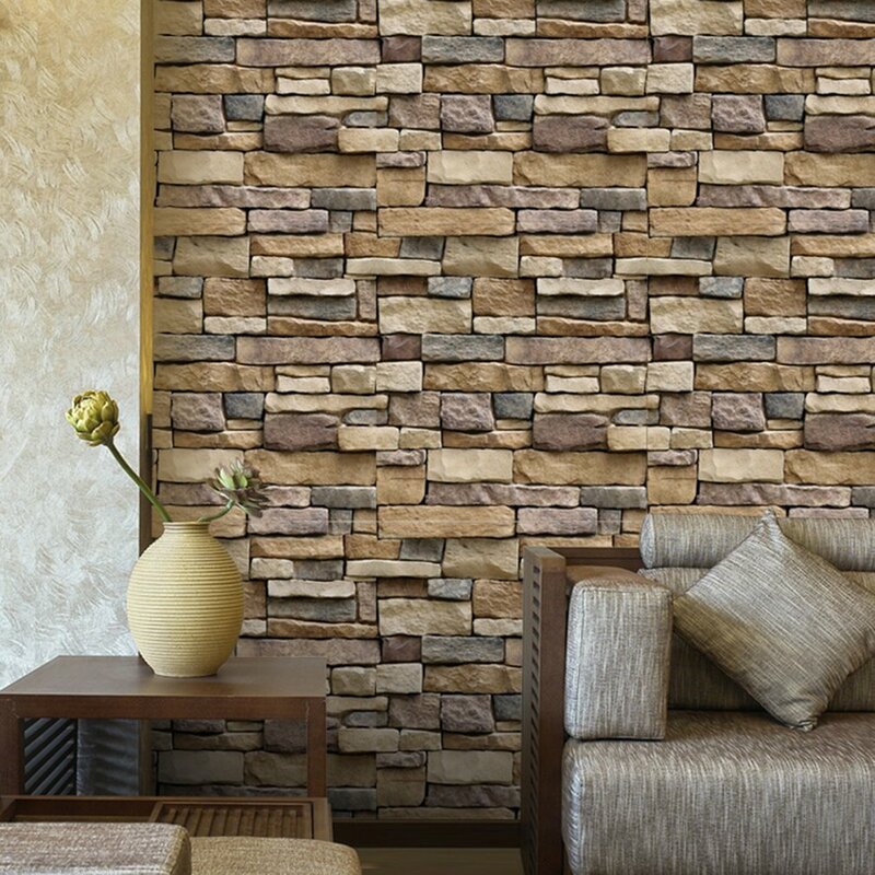 450*1000mm 3d pedra tijolo papel de parede removível adesivo de parede decoração da sua casa arte para o quarto sala estar fundo adesivo