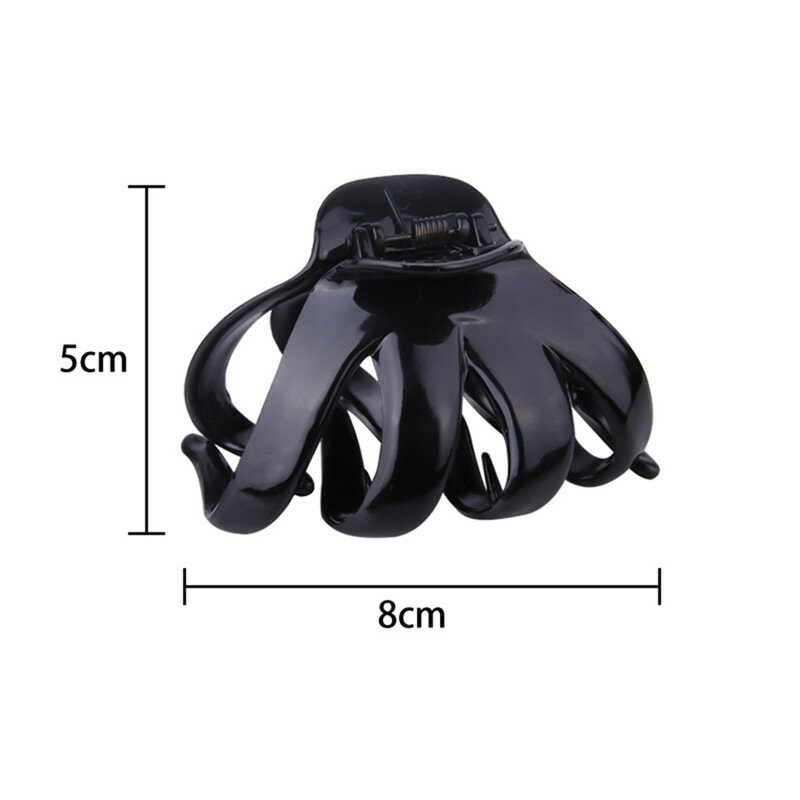 2 Sizes Women Claw Clip Fashion Solid Color Octopus Hairpins Ponytail Holder Resin Acrylic Hair Crab Clips Hair Accessories