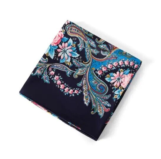 100cm jedwabny szalik kobiety kwadratowe chustki okłady z narodowym motywem kwiatowym drukuj nerkowca szalik kobiece Foulard Silk hidżab Lady Bufandas