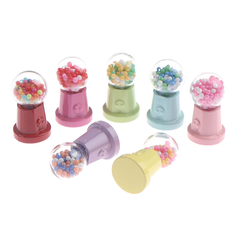 1/3/4Pcs Dollhouse Miniatuur Voedsel Snacks Pretend Play Meubels Speelgoed Snoep Glazen Pot Snoep Machine Pop huis Kind Gift Speelgoed