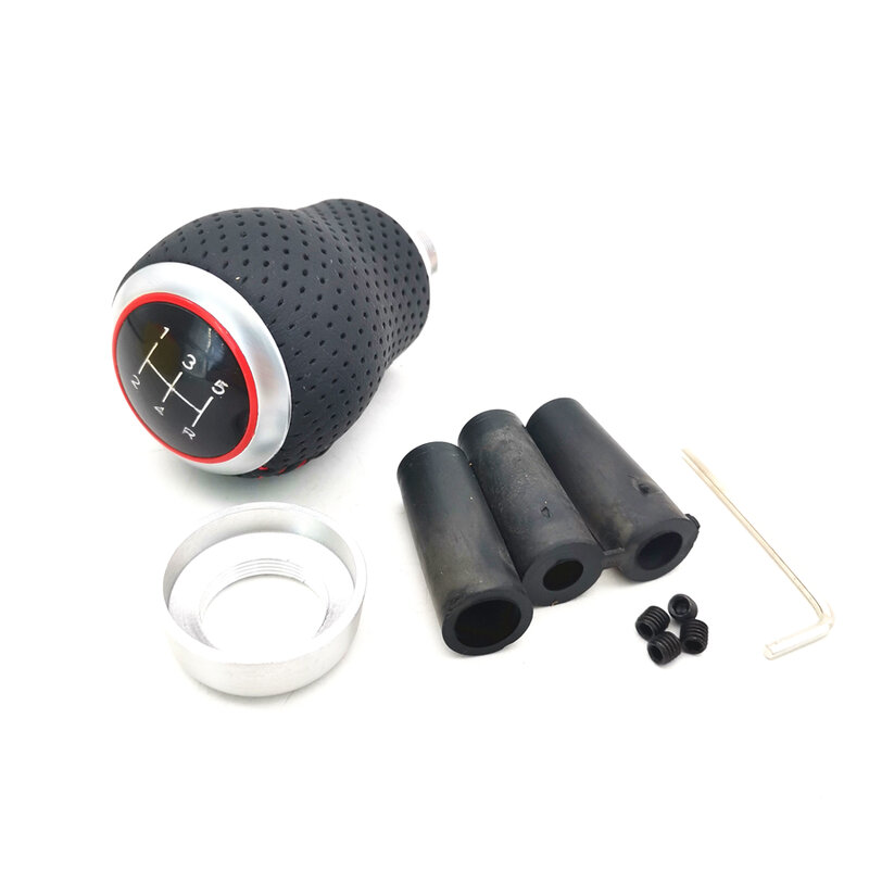 Black Metal 5 Speed Car Gear Shift Knob manual transmission With 3 adapters