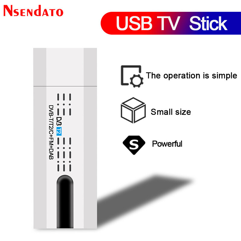 Cyfrowej telewizji satelitarnej DVB t2 TV Stick USB Tuner z antena zdalnego HD USB odbiornik TV DVB-T2/DVB-T/DVB-C/FM/DAB TV Stick USB dla PC