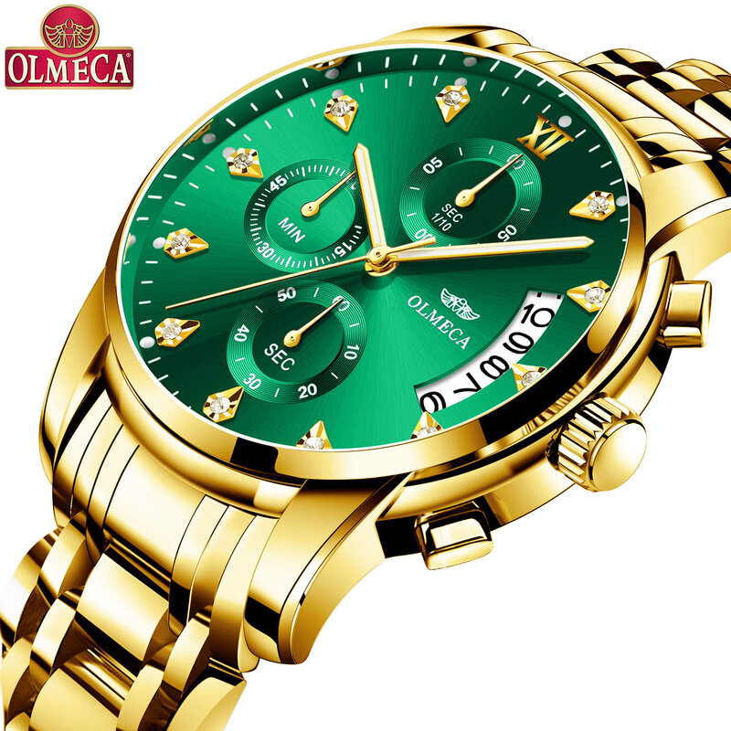 Olmeca relógio masculino de pulso quartzo, relógio de marca de luxo moderno para homens, presente casual com data