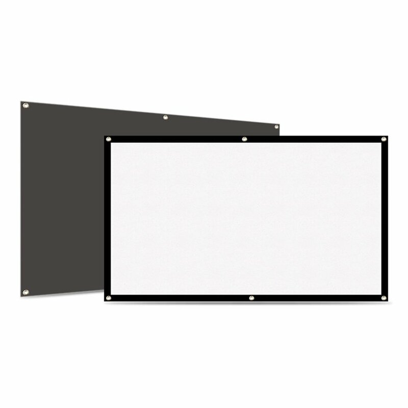 16:9 Projector Screen curtain 60 72 84 100 120 150 inch Simple Curtain Home Outdoor KTV Office Portable 3d HD Projector Screen