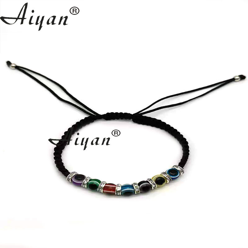 1Pieces Turkish Resin Eye Beads For Men And Women Good Luck Exorcism Thread Woven Bracelets Show Friendship Can Given  As a Gift