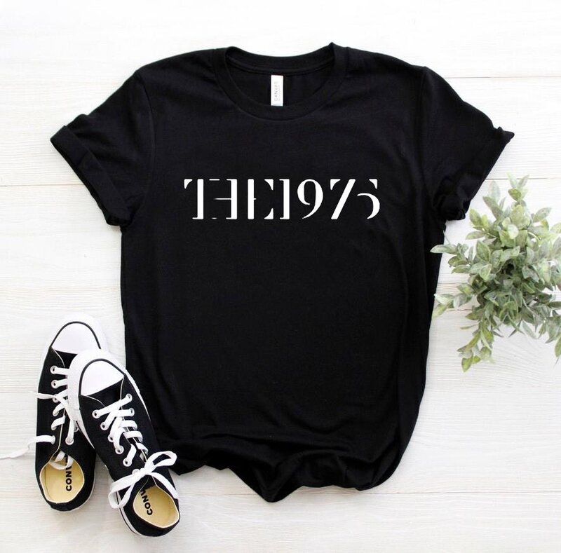 The 1975 Letters Print Women Tshirt Casual Shirt For Lady Yong Girl Top Tee 6 Colors Drop Ship HH503-423