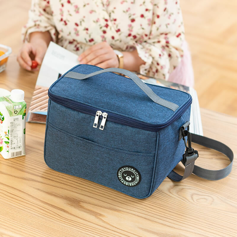 Portable Lunch Bag Food Thermal Box Durable Waterproof Office Cooler Lunchbox With Shoulder Strap Organizer Insulated Case
