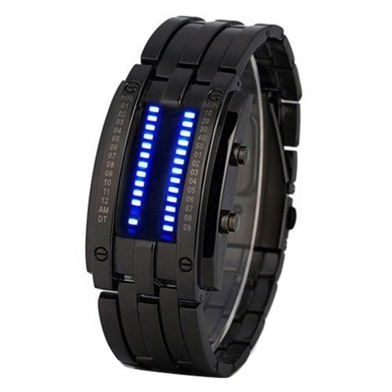 ファッショナブルなパンク腕時計,ストラップ付き,デジタル,タングステン鋼,発光,カップル向け,新しい2021