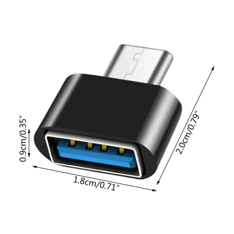 Adaptador Universal tipo C a USB, 2 unidades, conversión de interfaz, transmisión de datos, tabletas de carga, negro, blanco