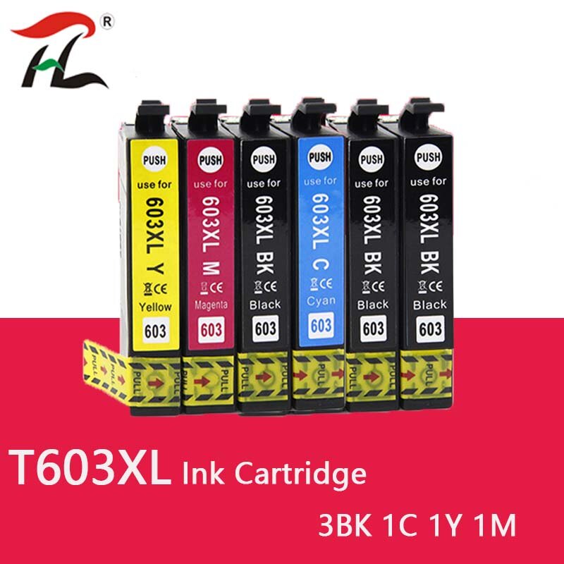 Cartucho de tinta para epson, compatível com 603xl t603, t603xl e603xl 603 xl