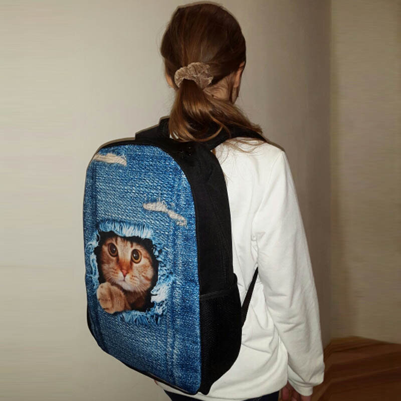 Elviswords mochilas estudante crianças sacos de livro relógio impressão sacos de escola para adolescente meninos meninas mochila customizável