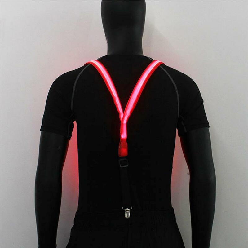 Suspensórios de clip com luz led para adultos, ciclismo noturno, elásticos, ajustáveis, com costas em y, para o braço, novidade