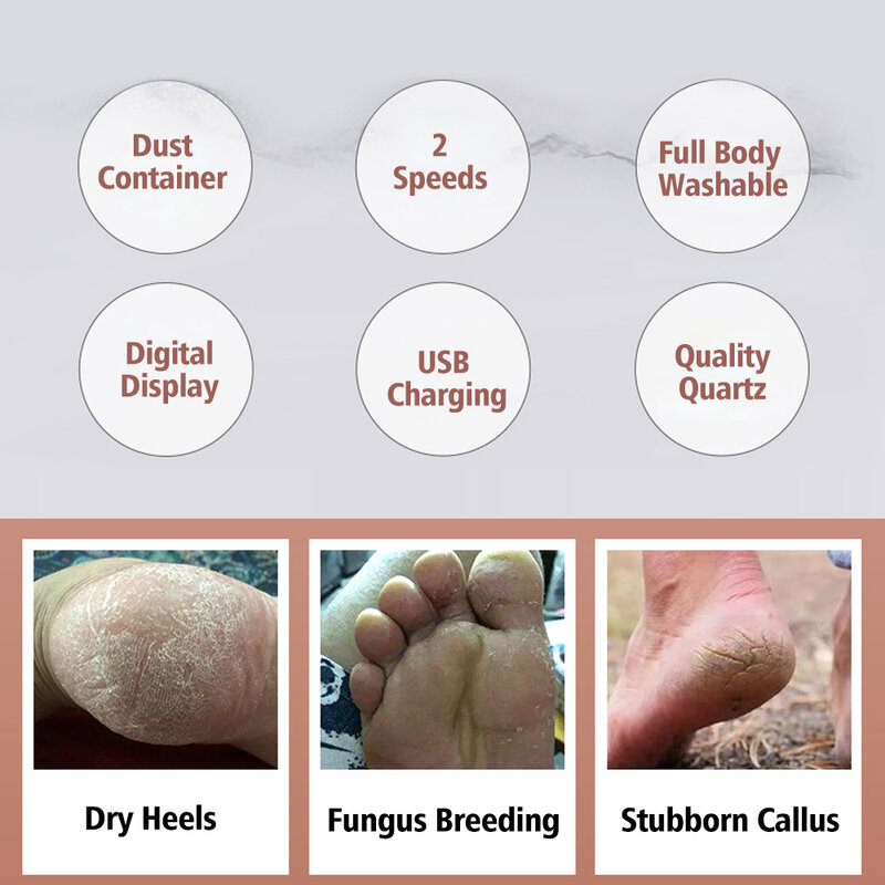 แฟ้มเท้าไฟฟ้า Dead Skin Feet แคลลัส Remover เท้าแฟ้ม Pedicure เครื่องมือเครื่องบดเท้าเท้า Care แคลลัส Exfoliating สูญญากาศ Clea
